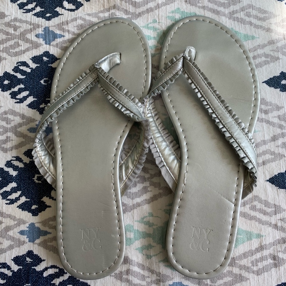 Silver NY&Co Flip Flops